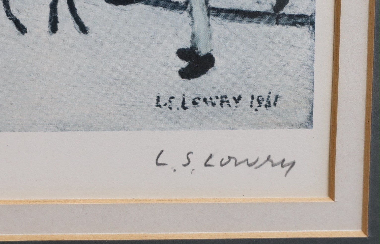 Lawrence Stephen Lowry R.A.(1887-1976), Level Crossing, Burton on Trent, Lithograph, 43.5 x 58cm.